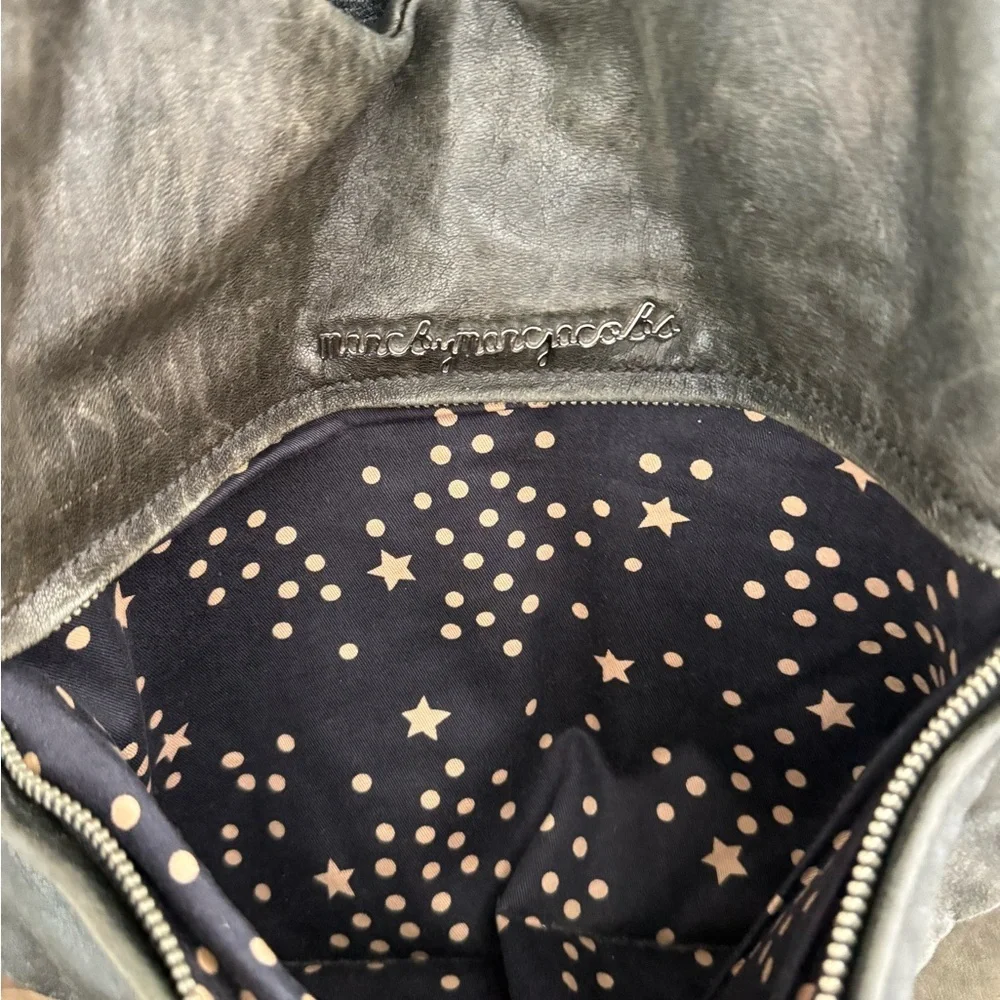 VTG Marc by Marc Jacobs Black Distressed Leather Shoulder Hobo